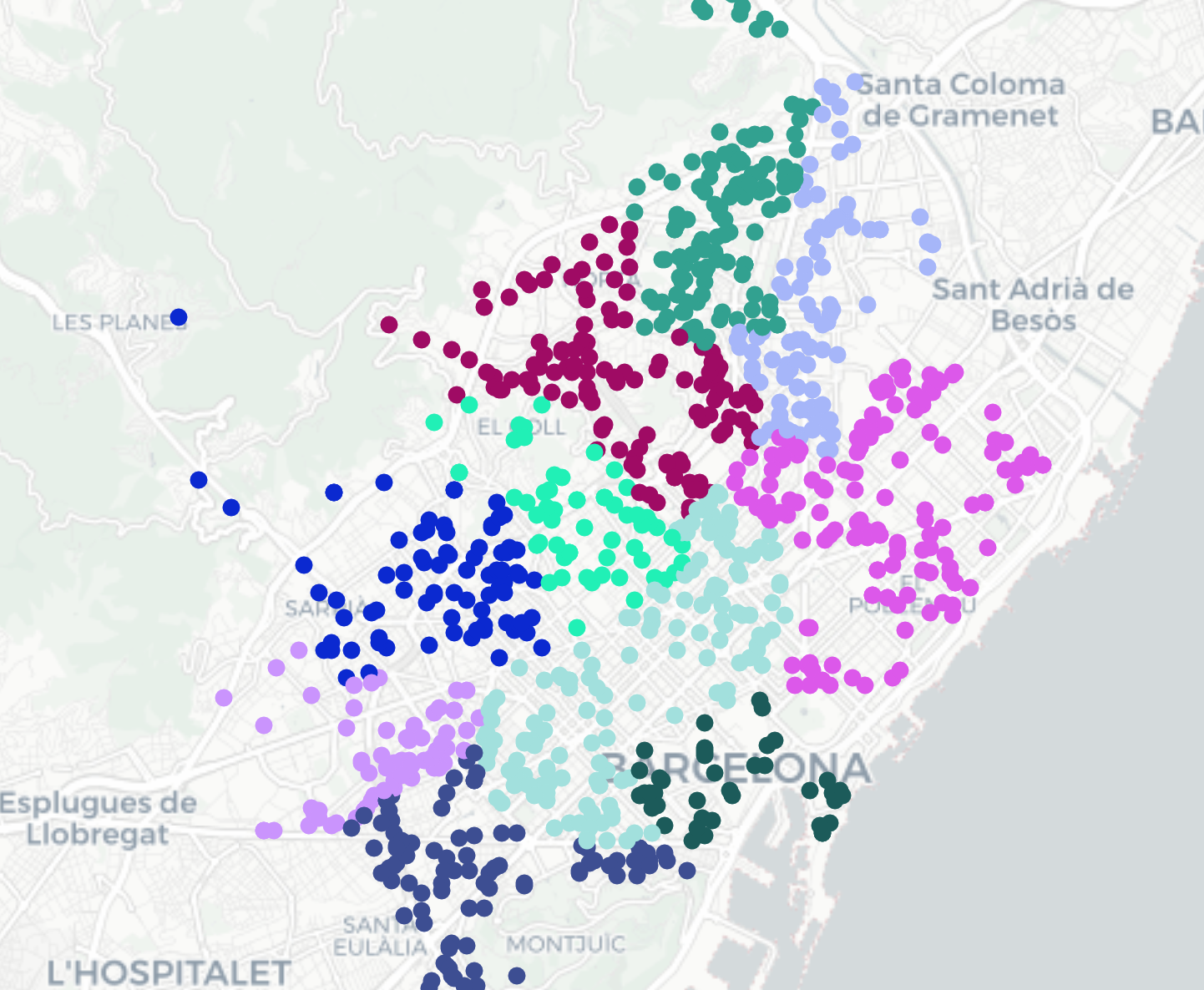 Dispersión geográfica de viviendas